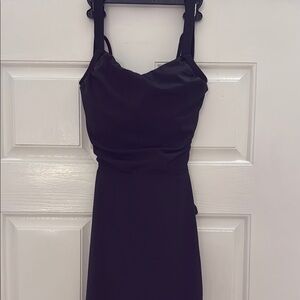 Ruched Lace Up Bodycon Midi Casual Dress